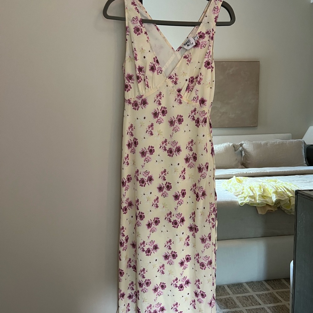 Princess Polly Yellow and Pink Sleeveless V-Neck Maxi Sundress